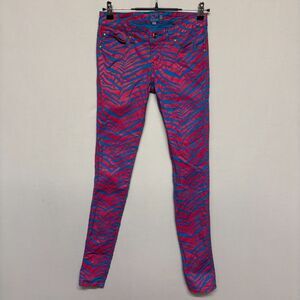 Tripp NYC Women Skinny Jeans Size 3 Zebra Print Goth Punk Y2K C138 -4